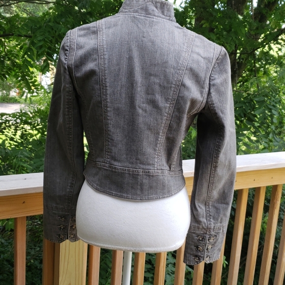 SALE⚡️NWOT Theory Maddox Crop Denim Jacket Sz L - Picture 5 of 10